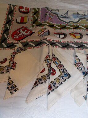 Souvenir Of Germany Linen Tablecloth & Six Napkins